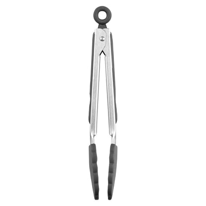 Met Lux Gray Stainless Steel Kitchen Tong - Scalloped - 9" x 1 1/2" x 1" - 1 count box
