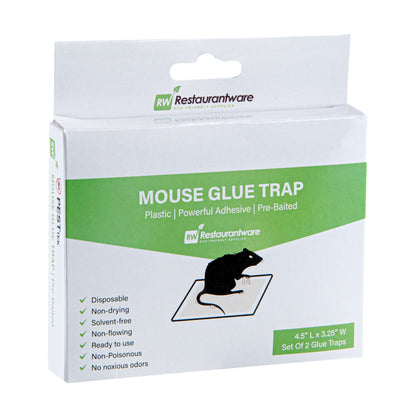 Pest Tek Plastic Mouse Glue Trap - Set of 2 - 4 1/2" x 3 1/4" x 1/2" - 10 count box