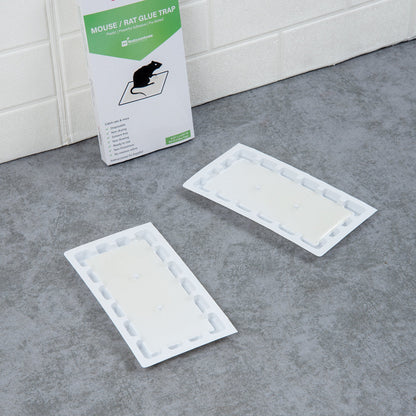 Pest Tek Plastic Mouse / Rat Glue Trap - Set of 2 - 8 1/4" x 4 1/4" x 1" - 1 count box
