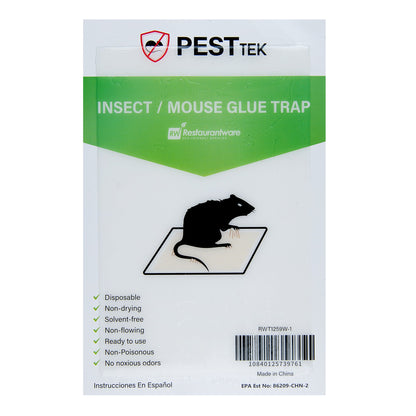 Pest Tek Paper Insect / Mouse Glue Board Trap - Set of 2 - 8 1/4" x 5 1/4" - 1 count box