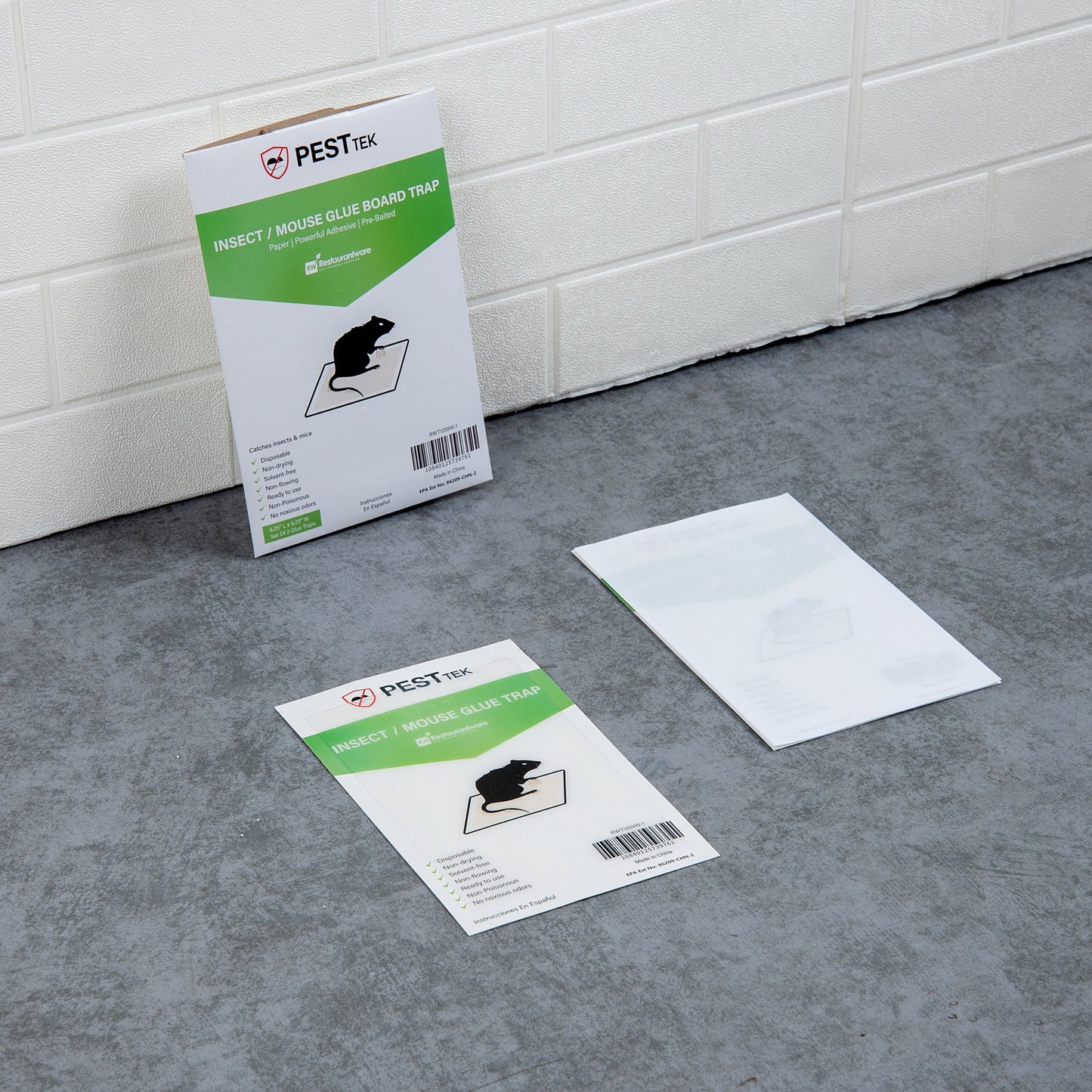Pest Tek Paper Insect / Mouse Glue Board Trap - Set of 2 - 8 1/4" x 5 1/4" - 1 count box