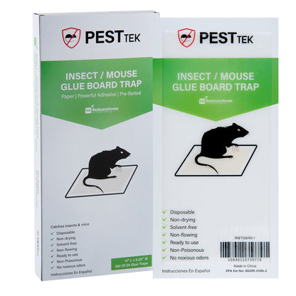 Pest Tek Paper Insect / Mouse Glue Board Trap - Set of 24 - 11" x 5 1/4" - 1 count box