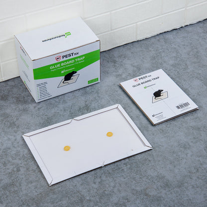Pest Tek Paper Glue Board Trap - for Rat, Mouse, Snake and Roach - 8 1/2" x 6 1/2" x 1/2" - 10 count box
