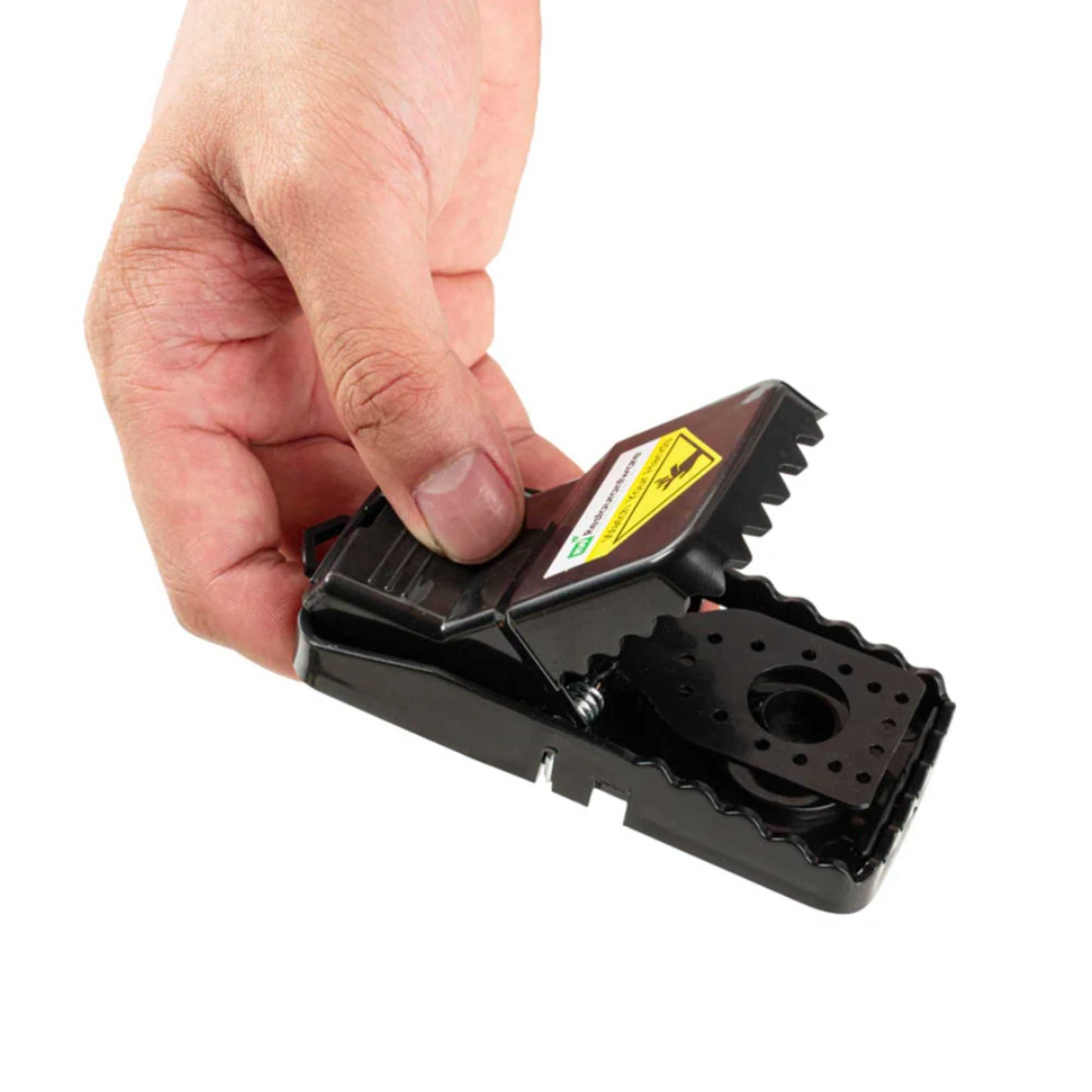 Pest Tek Black Plastic Mouse Trap - Interlocking Teeth, Reusable - 4 1/2" x 2" x 2 1/4" - 2 count box