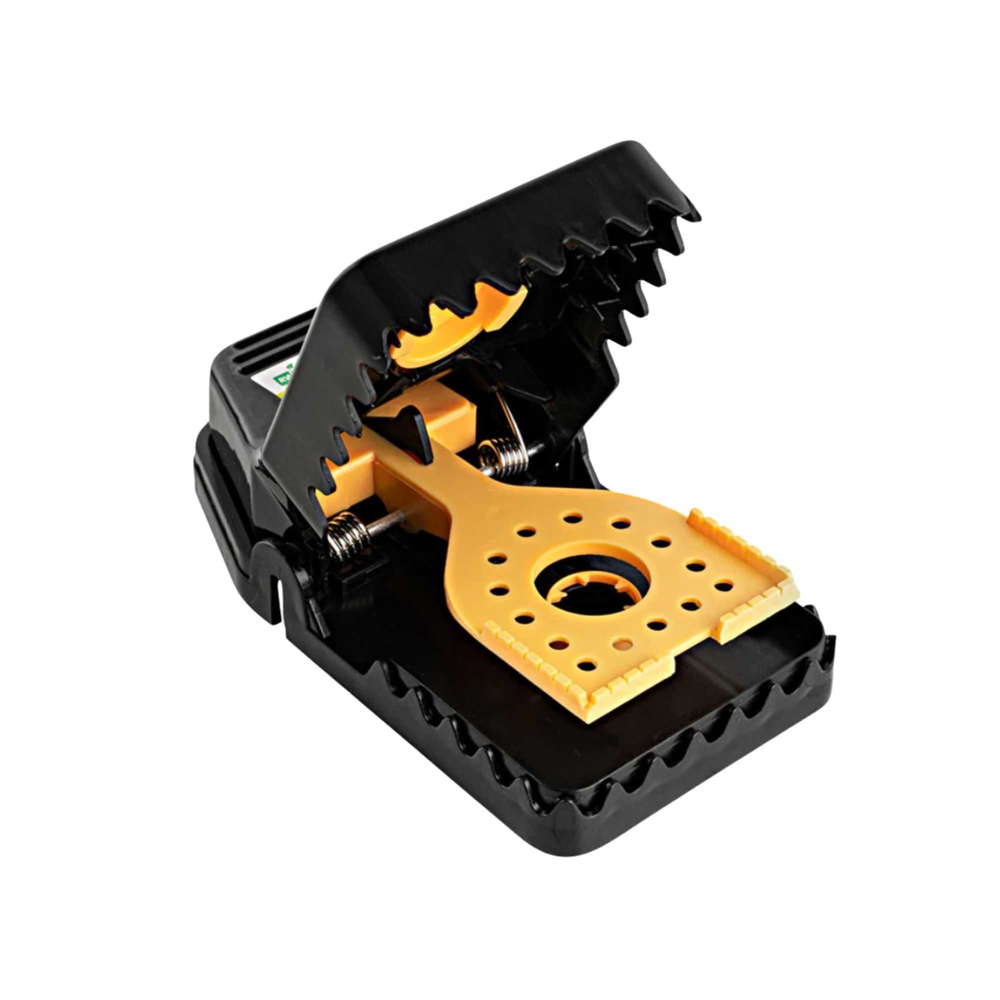 Pest Tek Black Plastic Mouse Trap - Interlocking Teeth, Bait Cap, Reusable - 6" x 3" x 2 3/4" - 2 count box