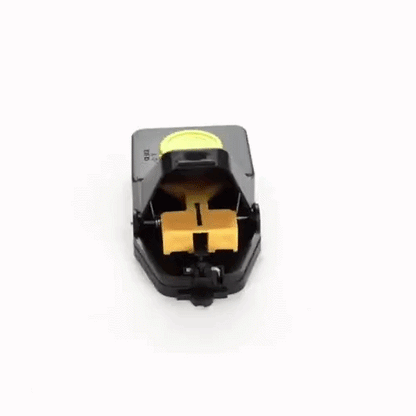 Pest Tek Black Plastic Mouse Trap - Interlocking Teeth, Bait Cap, Reusable - 6" x 3" x 2 3/4" - 2 count box