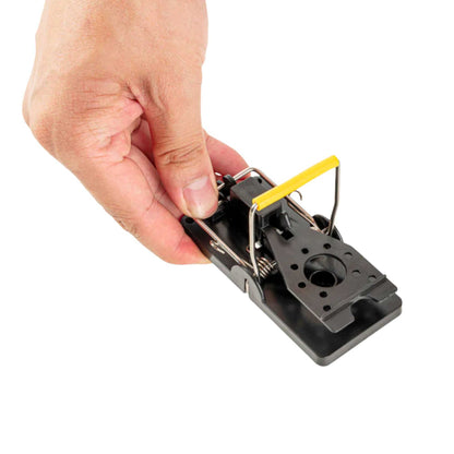 Pest Tek Black Plastic Mouse Trap - Kill Bar, Reusable - 3 3/4" x 1 3/4" x 2 1/4" - 6 count box