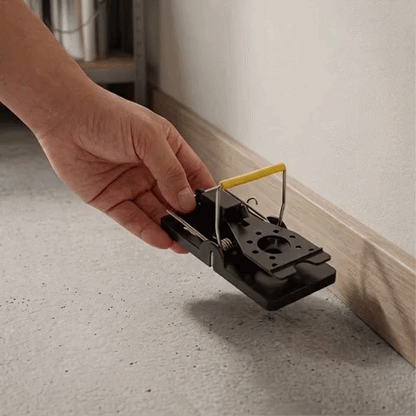 Pest Tek Black Plastic Mouse Trap - Kill Bar, Reusable - 3 3/4" x 1 3/4" x 2 1/4" - 6 count box