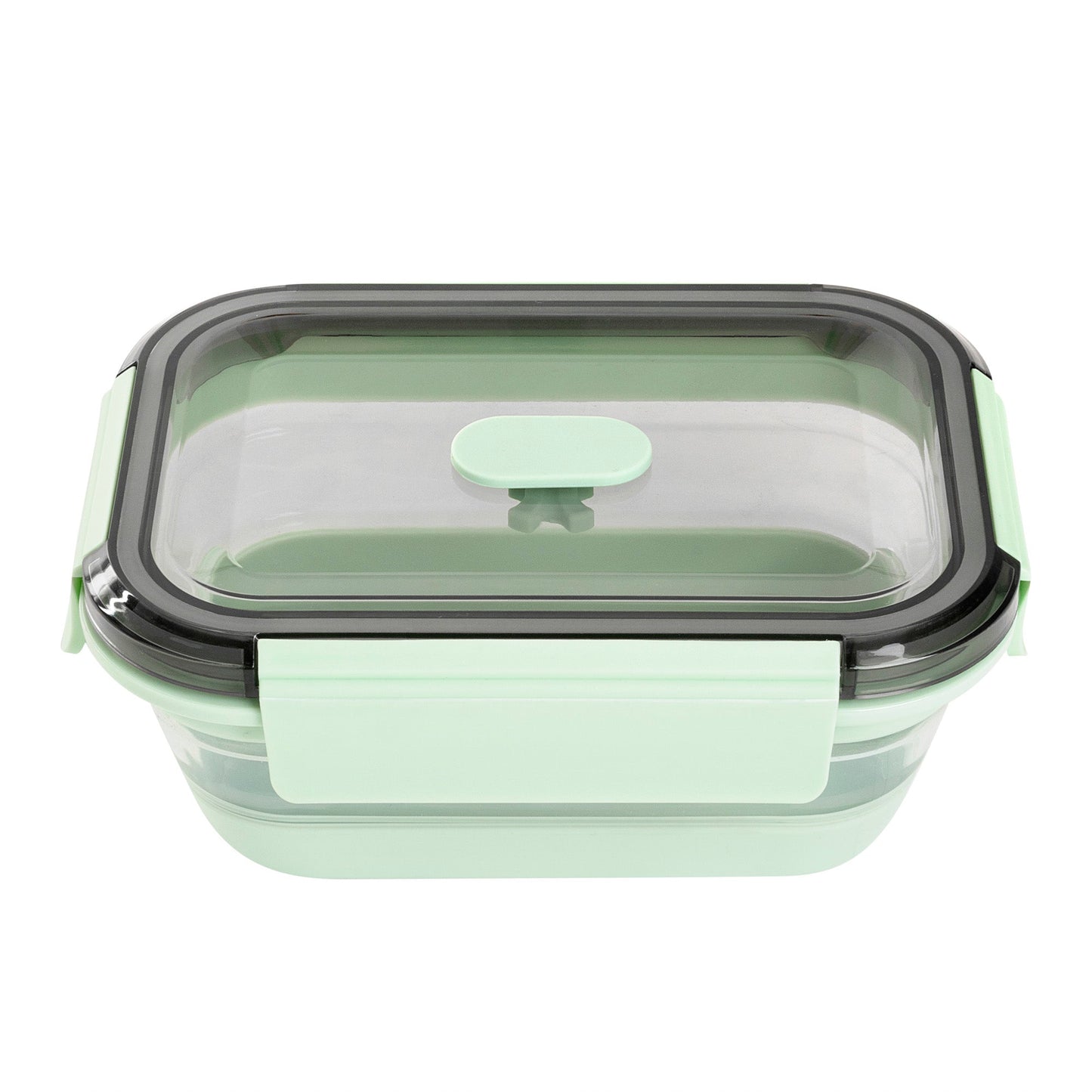 Fresh Hero 27 oz Green Plastic Airtight Food Storage Container - with Vented Lid, Collapsible - 7 1/4" x 5 1/2" x 2 3/4" - 1 count box