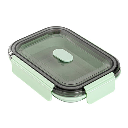 Fresh Hero 27 oz Green Plastic Airtight Food Storage Container - with Vented Lid, Collapsible - 7 1/4" x 5 1/2" x 2 3/4" - 1 count box