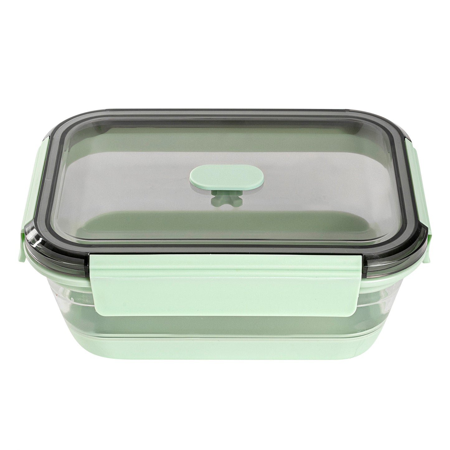 Fresh Hero 40 oz Green Plastic Airtight Food Storage Container - with Vented Lid, Collapsible - 8 1/4" x 6" x 3" - 1 count box