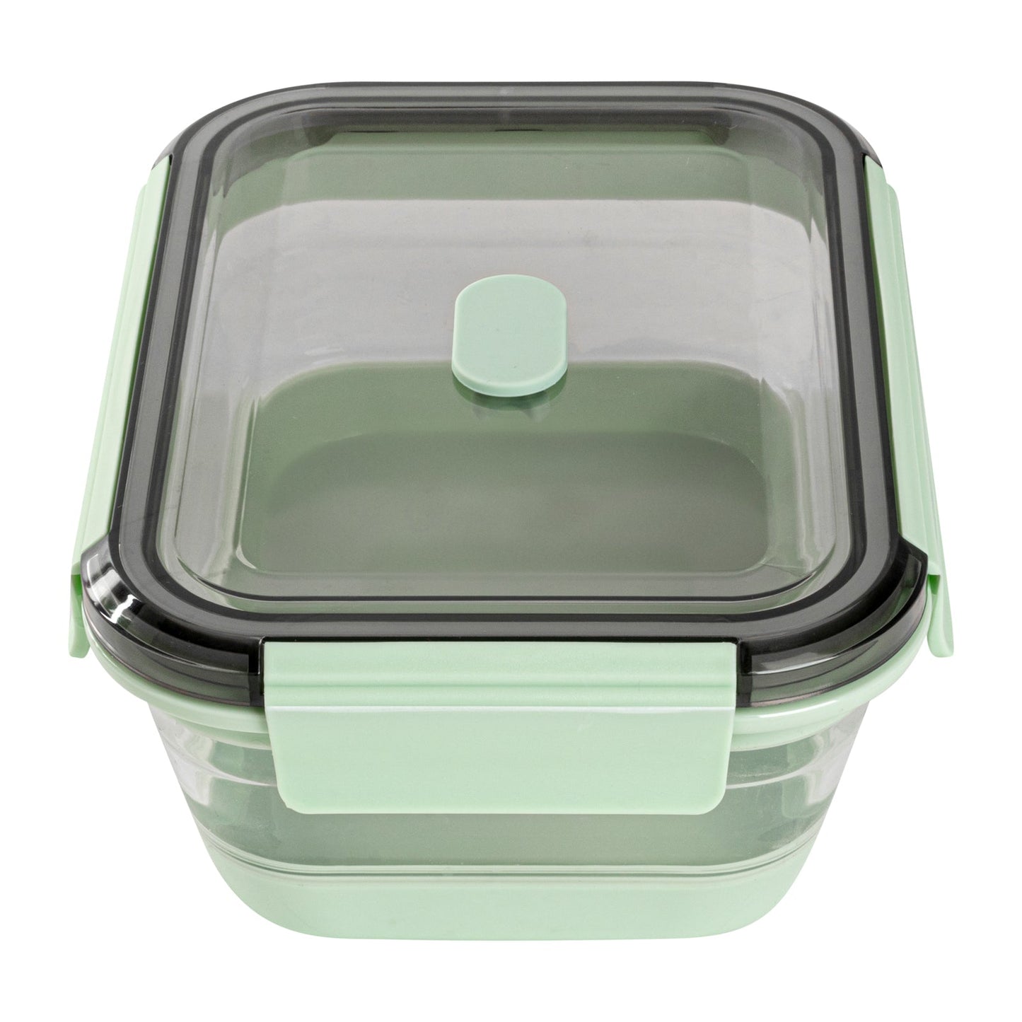 Fresh Hero 40 oz Green Plastic Airtight Food Storage Container - with Vented Lid, Collapsible - 8 1/4" x 6" x 3" - 1 count box