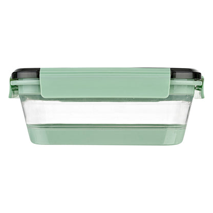 Fresh Hero 40 oz Green Plastic Airtight Food Storage Container - with Vented Lid, Collapsible - 8 1/4" x 6" x 3" - 1 count box