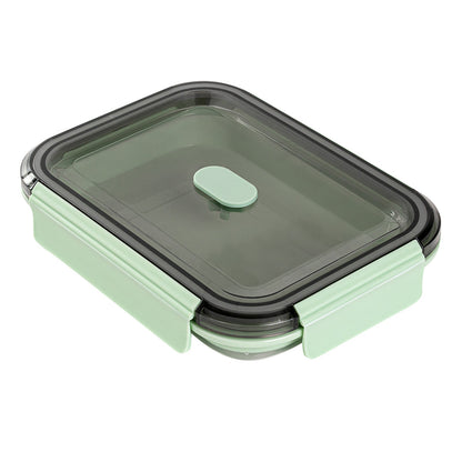 Fresh Hero 40 oz Green Plastic Airtight Food Storage Container - with Vented Lid, Collapsible - 8 1/4" x 6" x 3" - 20 count box