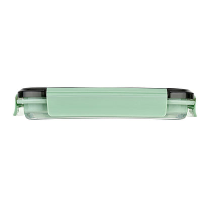 Fresh Hero 40 oz Green Plastic Airtight Food Storage Container - with Vented Lid, Collapsible - 8 1/4" x 6" x 3" - 20 count box