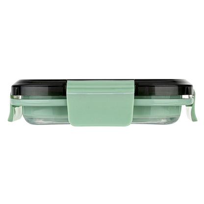 Fresh Hero 17 oz Green Plastic Airtight Food Storage Container - with Vented Lid, Collapsible - 5 1/2" x 5 1/2" x 2 3/4" - 20 count box
