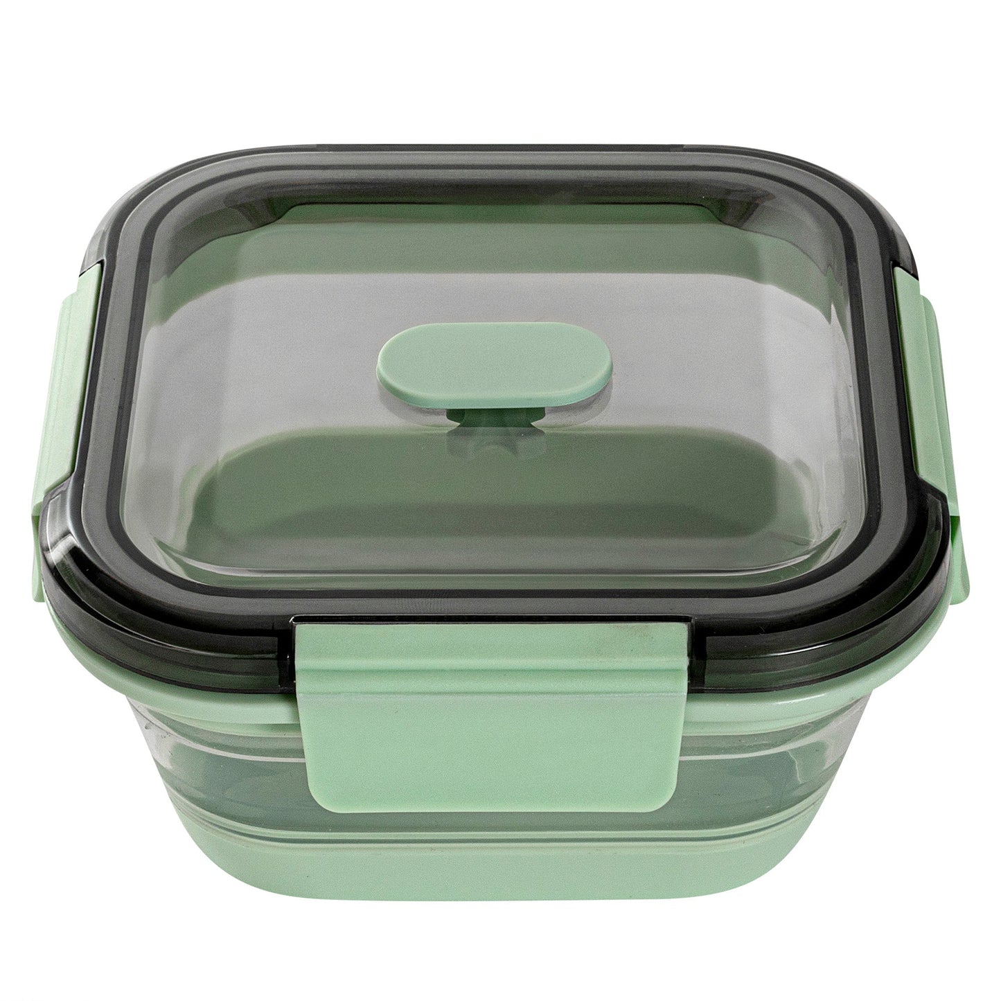 Fresh Hero 24 oz Green Plastic Airtight Food Storage Container - with Vented Lid, Collapsible - 6" x 6" x 2 3/4" - 1 count box