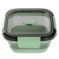 Fresh Hero 24 oz Green Plastic Airtight Food Storage Container - with Vented Lid, Collapsible - 6" x 6" x 2 3/4" - 1 count box
