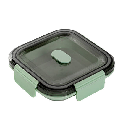 Fresh Hero 24 oz Green Plastic Airtight Food Storage Container - with Vented Lid, Collapsible - 6" x 6" x 2 3/4" - 20 count box