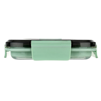 Fresh Hero 24 oz Green Plastic Airtight Food Storage Container - with Vented Lid, Collapsible - 6" x 6" x 2 3/4" - 20 count box