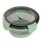 Fresh Hero 14 oz Green Plastic Airtight Food Storage Container - with Vented Lid, Collapsible - 5 1/2" x 5 1/2" x 2 3/4" - 1 count box