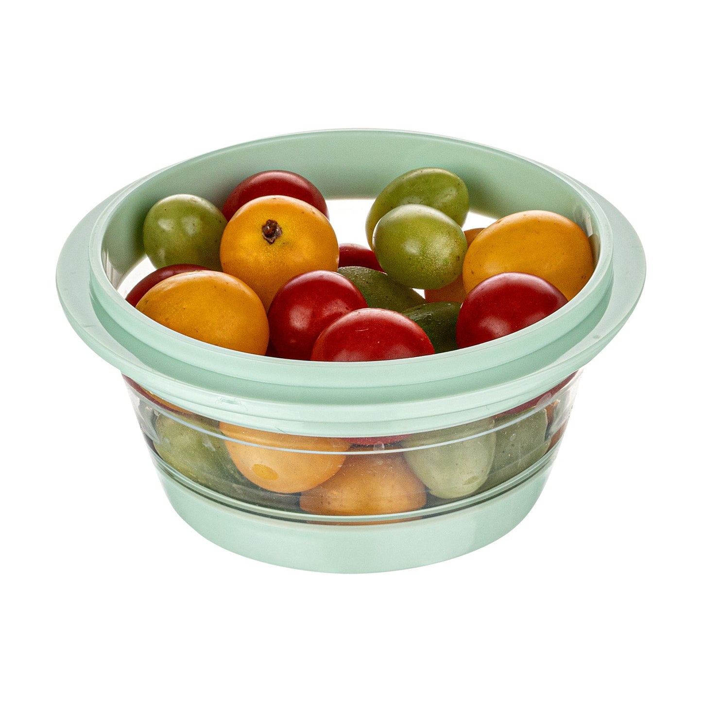 Fresh Hero 14 oz Green Plastic Airtight Food Storage Container - with Vented Lid, Collapsible - 5 1/2" x 5 1/2" x 2 3/4" - 1 count box
