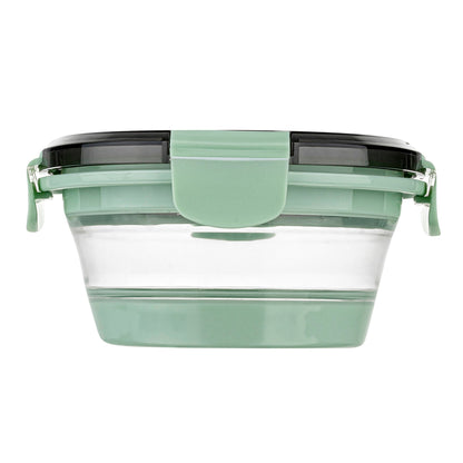 Fresh Hero 27 oz Green Plastic Airtight Food Storage Container - with Vented Lid, Collapsible - 6 3/4" x 6 3/4" x 2 3/4" - 1 count box