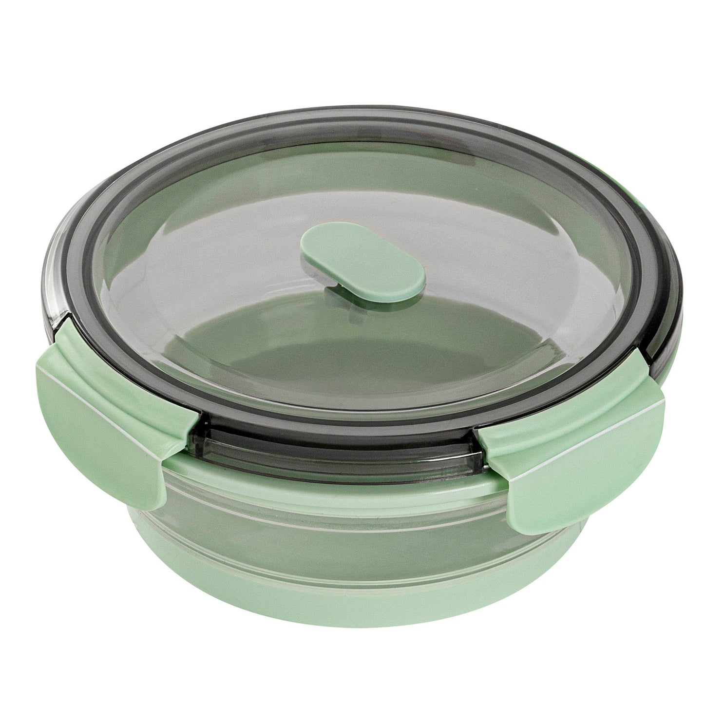 Fresh Hero 27 oz Green Plastic Airtight Food Storage Container - with Vented Lid, Collapsible - 6 3/4" x 6 3/4" x 2 3/4" - 1 count box