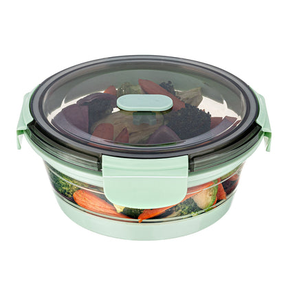 Fresh Hero 27 oz Green Plastic Airtight Food Storage Container - with Vented Lid, Collapsible - 6 3/4" x 6 3/4" x 2 3/4" - 1 count box