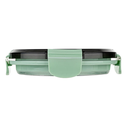 Fresh Hero 27 oz Green Plastic Airtight Food Storage Container - with Vented Lid, Collapsible - 6 3/4" x 6 3/4" x 2 3/4" - 1 count box