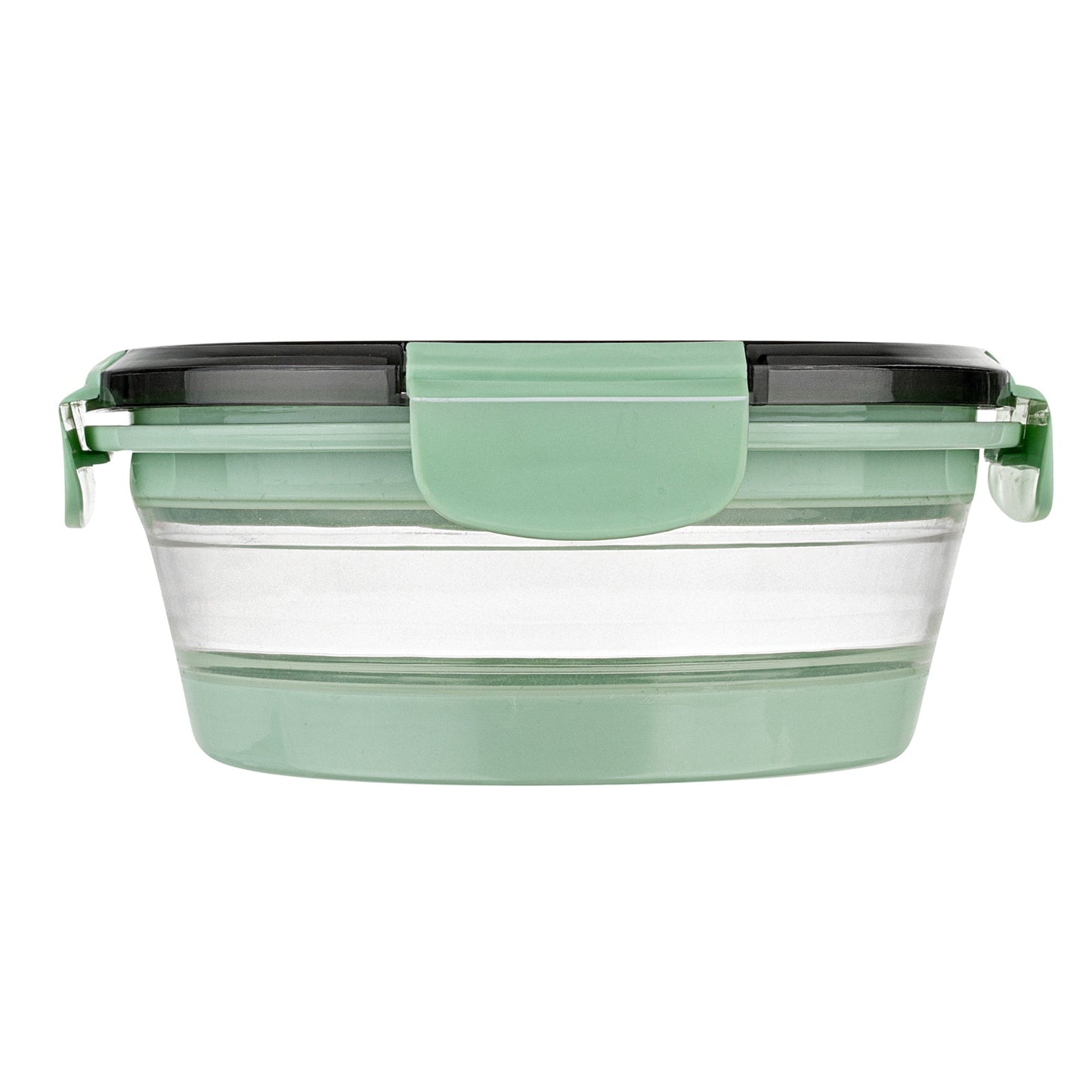 Fresh Hero 34 oz Green Plastic Airtight Food Storage Container - with Vented Lid, Collapsible - 7 1/4" x 7 1/4" x 3" - 1 count box