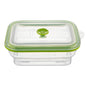 Fresh Hero 32 oz Green Silicone Airtight Food Storage Container - with Vented Lid, Collapsible - 7 3/4" x 5 1/2" x 2 3/4" - 1 count box