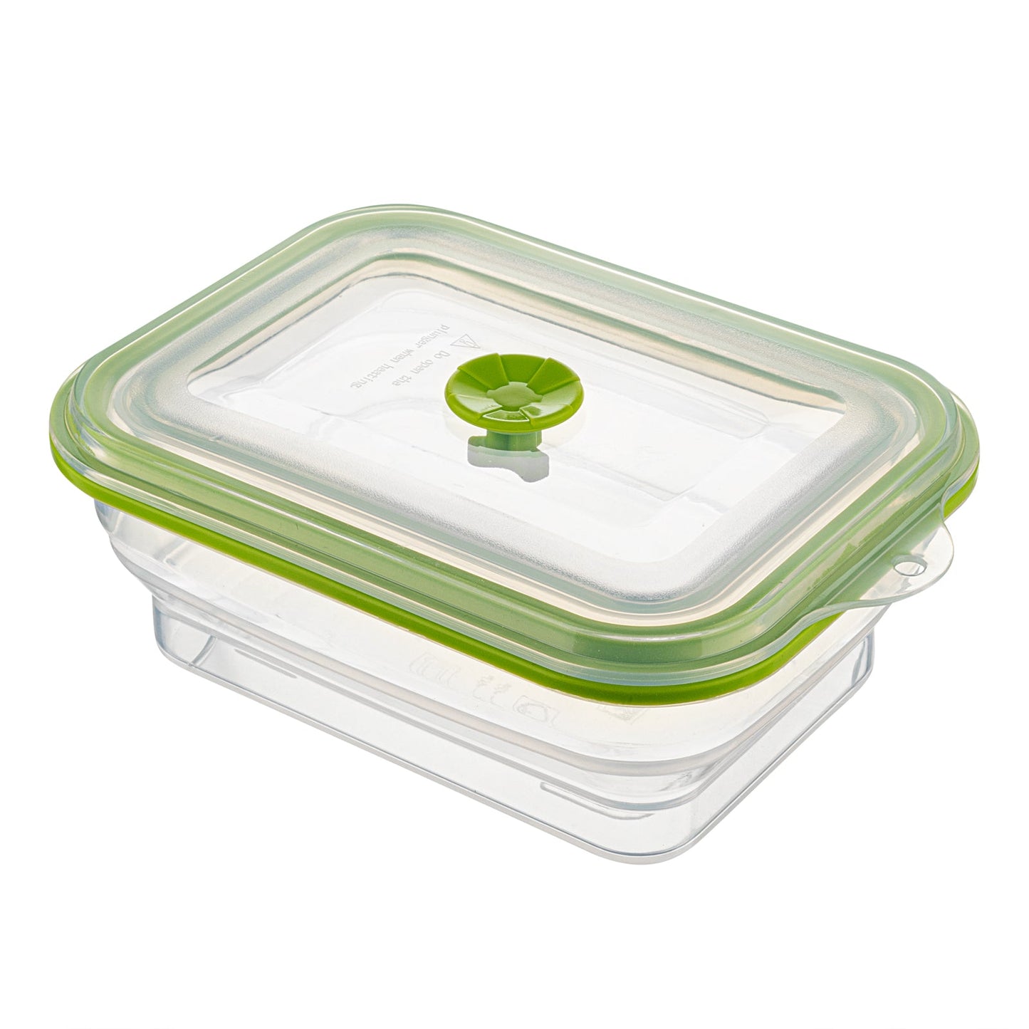 Fresh Hero 32 oz Green Silicone Airtight Food Storage Container - with Vented Lid, Collapsible - 7 3/4" x 5 1/2" x 2 3/4" - 1 count box