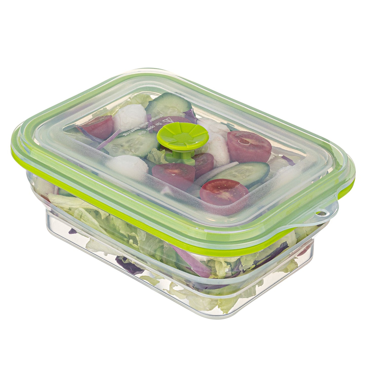 Fresh Hero 32 oz Green Silicone Airtight Food Storage Container - with Vented Lid, Collapsible - 7 3/4" x 5 1/2" x 2 3/4" - 20 count box