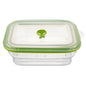 Fresh Hero 51 oz Green Silicone Airtight Food Storage Container - with Vented Lid, Collapsible - 9 1/4" x 7" x 3" - 1 count box