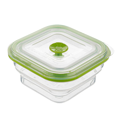 Fresh Hero 16 oz Green Silicone Airtight Food Storage Container - with Vented Lid, Collapsible - 5 1/4" x 5 1/4" x 2 3/4" - 1 count box