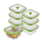 Fresh Hero 16 oz Green Silicone Airtight Food Storage Container - with Vented Lid, Collapsible - 5 1/4" x 5 1/4" x 2 3/4" - 20 count box