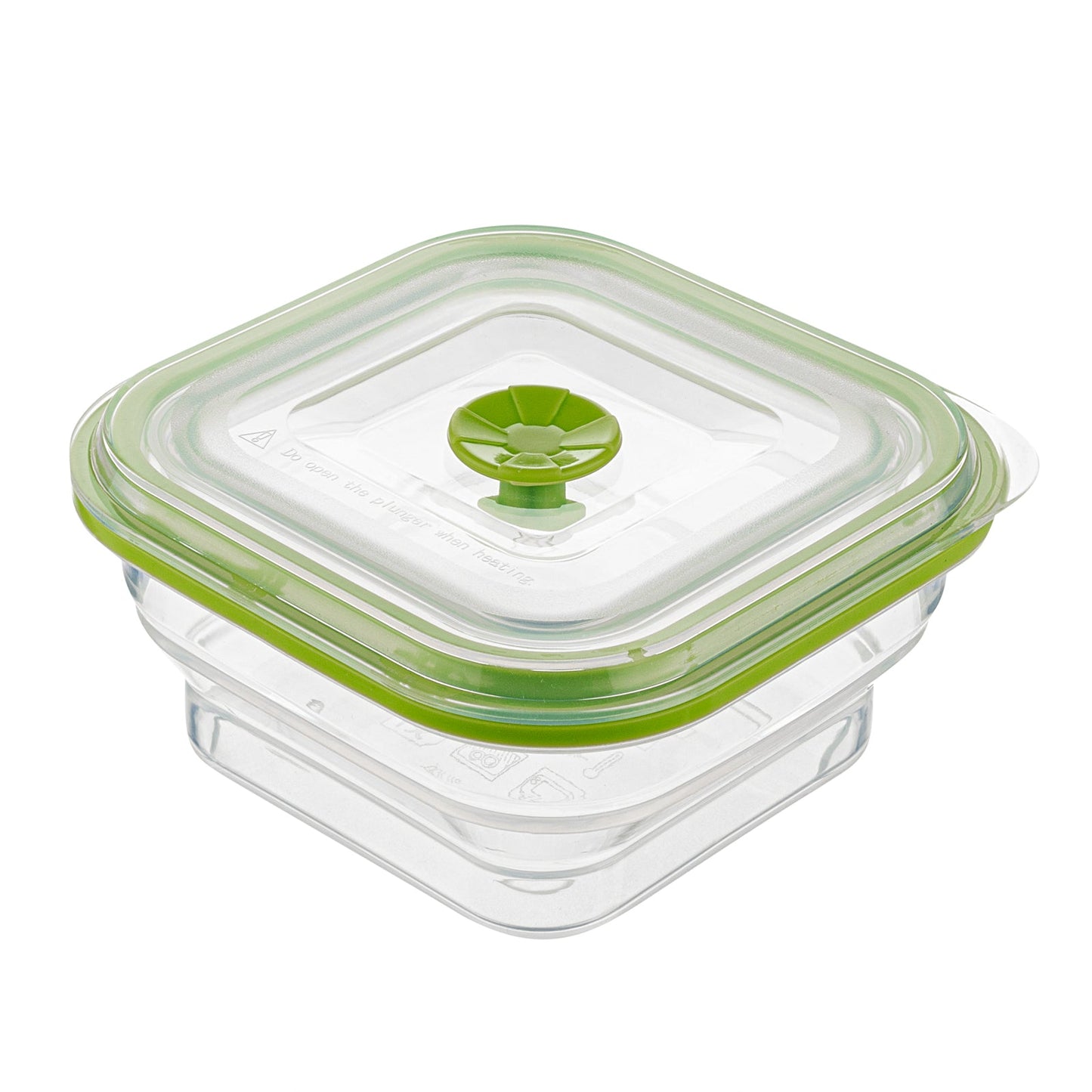 Fresh Hero 16 oz Green Silicone Airtight Food Storage Container - with Vented Lid, Collapsible - 5 1/4" x 5 1/4" x 2 3/4" - 20 count box