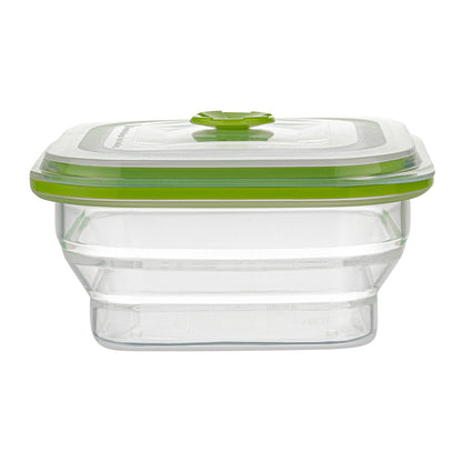 Fresh Hero 16 oz Green Silicone Airtight Food Storage Container - with Vented Lid, Collapsible - 5 1/4" x 5 1/4" x 2 3/4" - 20 count box