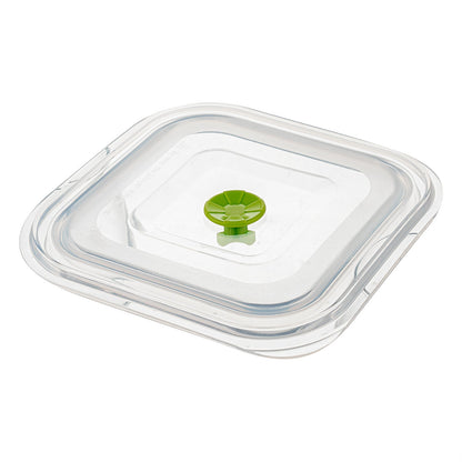 Fresh Hero 37 oz Green Silicone Airtight Food Storage Container - with Vented Lid, Collapsible - 7" x 7" x 3" - 20 count box