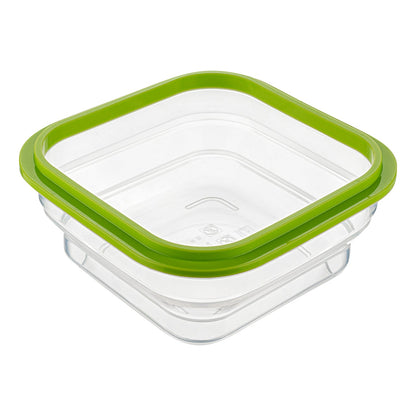 Fresh Hero 37 oz Green Silicone Airtight Food Storage Container - with Vented Lid, Collapsible - 7" x 7" x 3" - 20 count box