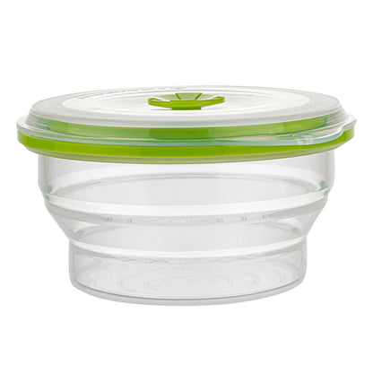 Fresh Hero 16 oz Green Silicone Airtight Food Storage Container - with Vented Lid, Collapsible - 5 3/4" x 5 3/4" x 2 3/4" - 20 count box