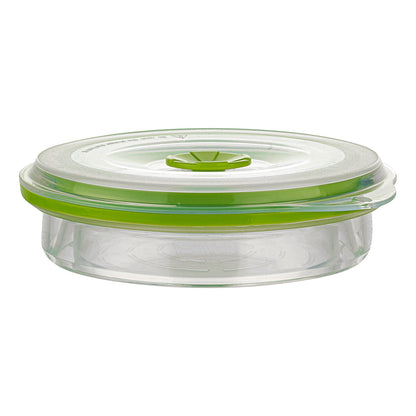 Fresh Hero 16 oz Green Silicone Airtight Food Storage Container - with Vented Lid, Collapsible - 5 3/4" x 5 3/4" x 2 3/4" - 20 count box
