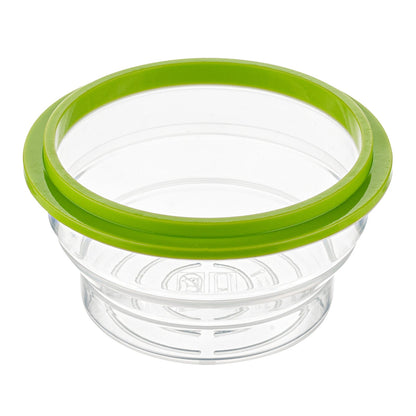 Fresh Hero 16 oz Green Silicone Airtight Food Storage Container - with Vented Lid, Collapsible - 5 3/4" x 5 3/4" x 2 3/4" - 20 count box