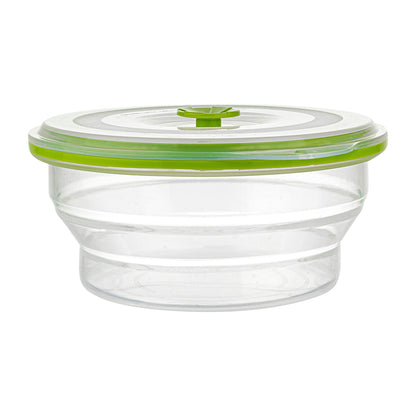 Fresh Hero 31 oz Green Silicone Airtight Food Storage Container - with Vented Lid, Collapsible - 7" x 7" x 3" - 1 count box