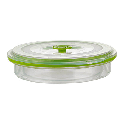 Fresh Hero 31 oz Green Silicone Airtight Food Storage Container - with Vented Lid, Collapsible - 7" x 7" x 3" - 1 count box