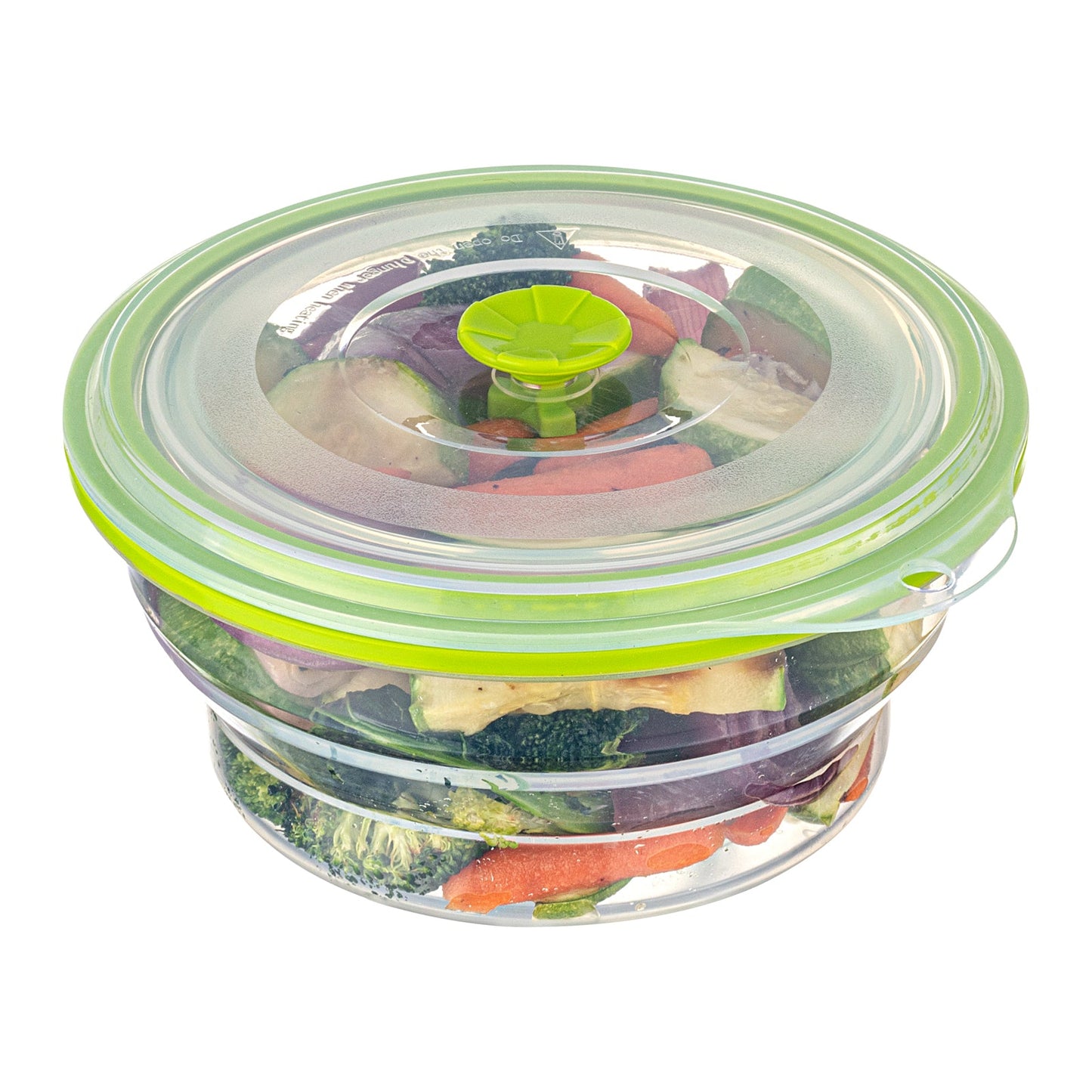 Fresh Hero 31 oz Green Silicone Airtight Food Storage Container - with Vented Lid, Collapsible - 7" x 7" x 3" - 20 count box