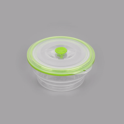 Fresh Hero 31 oz Green Silicone Airtight Food Storage Container - with Vented Lid, Collapsible - 7" x 7" x 3" - 20 count box