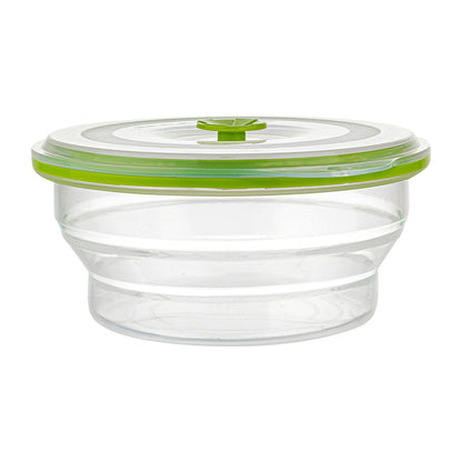 Fresh Hero 31 oz Green Silicone Airtight Food Storage Container - with Vented Lid, Collapsible - 7" x 7" x 3" - 20 count box