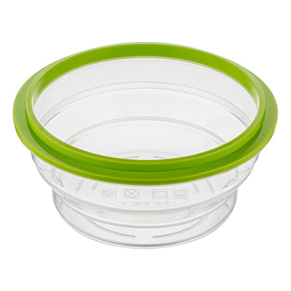 Fresh Hero 31 oz Green Silicone Airtight Food Storage Container - with Vented Lid, Collapsible - 7" x 7" x 3" - 20 count box